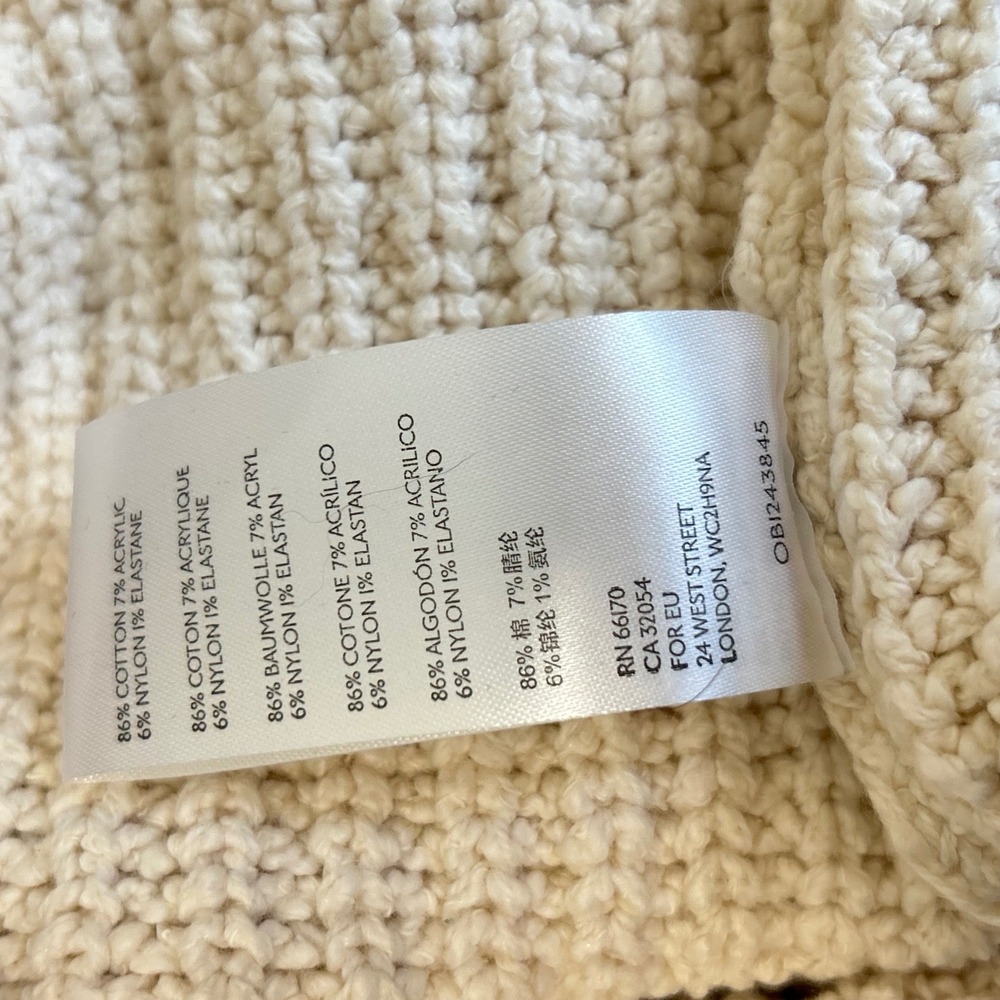 Anthropologie Ivory Ribbed Mock Neck Sleeveless Sweater Tank Top XS Knit cottage - Picture 4 of 9